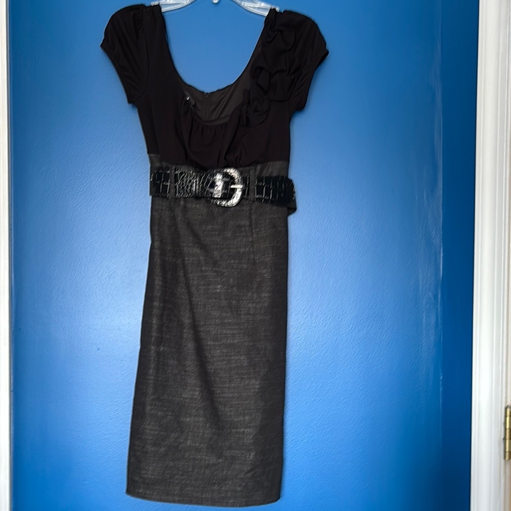 Black and Gray Iz  Byer Dress with Belt size 0
